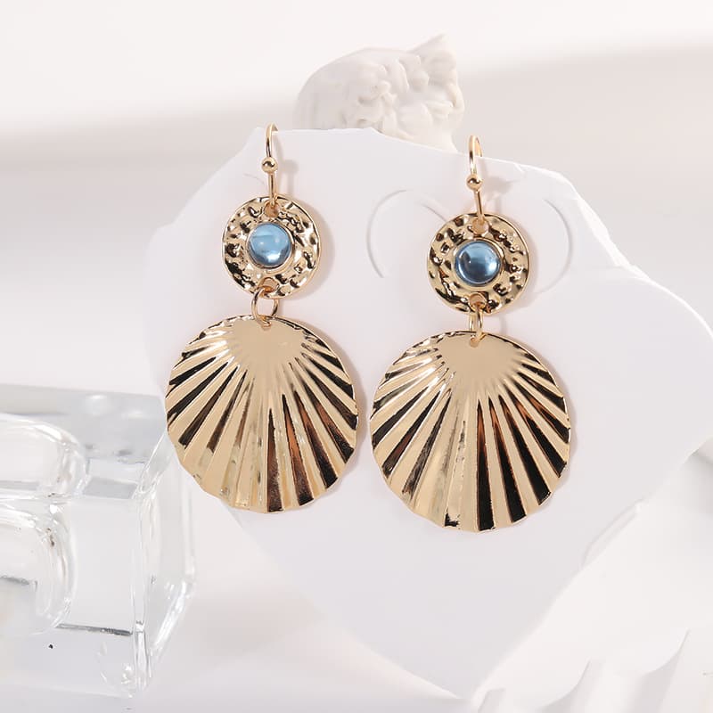 Statement Geometric Leaf Drop Earrings, Unique Alloy Dangle Jewelry for Women preview 2