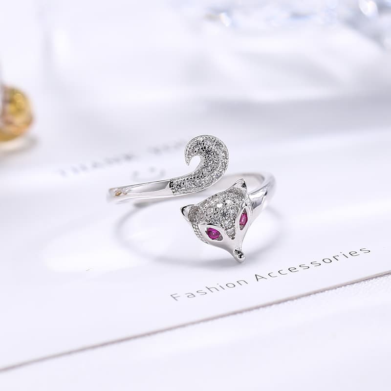 S925 Sterling Silver Fox Ring for Women | Light Luxury Niche Designer Aesthetic Animal Jewelry