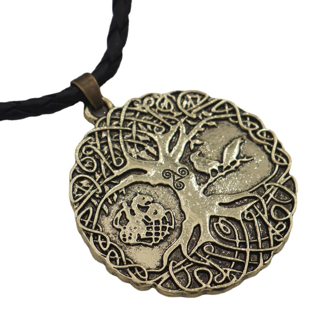 Viking Men’s Odin Raven Tree of Life Stainless Steel Pendant Necklace preview 3