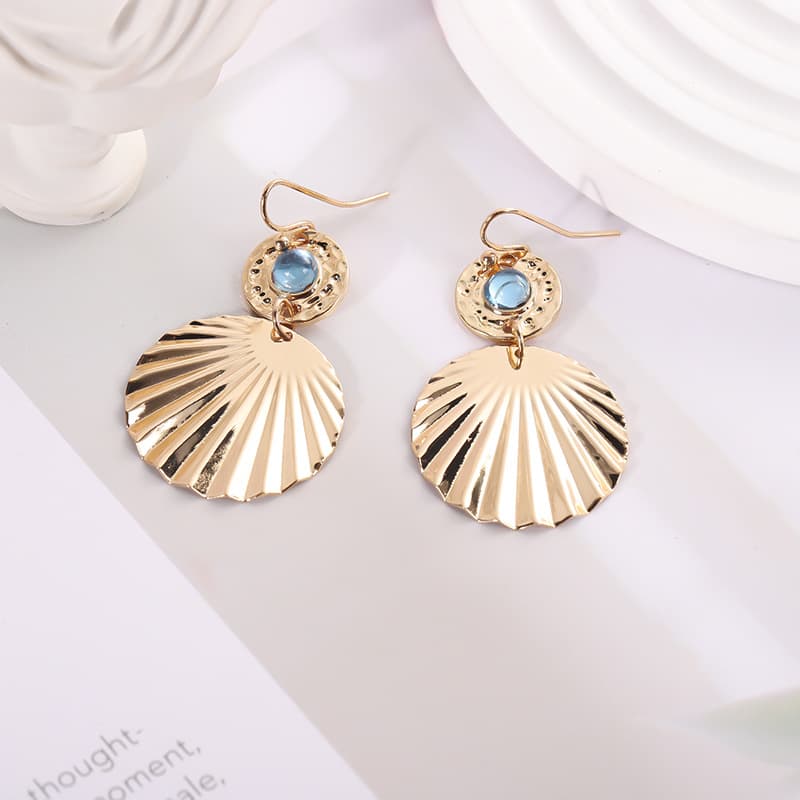 Statement Geometric Leaf Drop Earrings, Unique Alloy Dangle Jewelry for Women preview 3