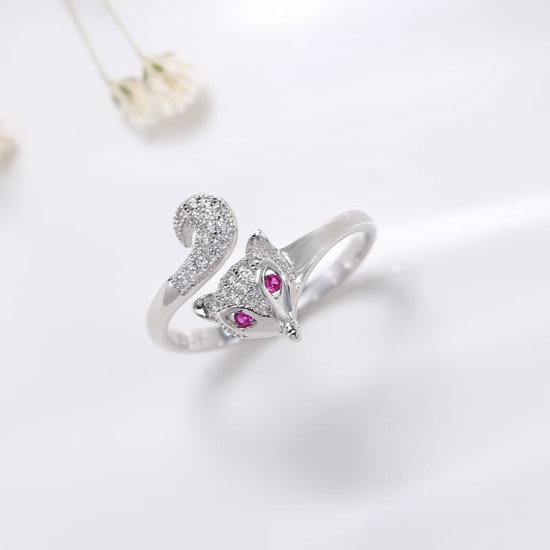 S925 Sterling Silver Fox Ring for Women | Light Luxury Niche Designer Aesthetic Animal Jewelry preview 2